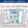 Arbetshäfte bokstäver och siffror - Tema Robotar och verktyg