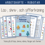 Arbetshäfte bokstäver och siffror – Tema Robotar och verktyg - bild 1