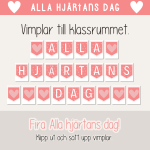 Alla hjärtans dag – Vimplar till klassrummet - bild 1