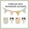 Vimplar med Musikens alfabet