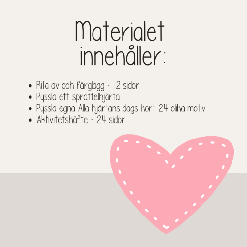Alla hjärtans dag - Stort paket med pyssel och aktivitetshäfte