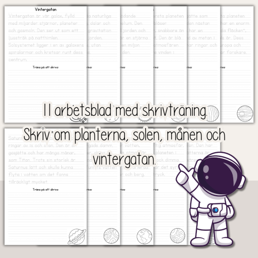 Skrivträning - Rymden Planeter