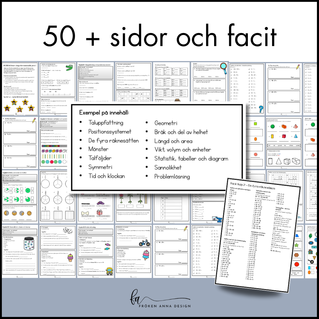 STORA övningshäftet inför NP | Nationella Prov Matte Åk 3