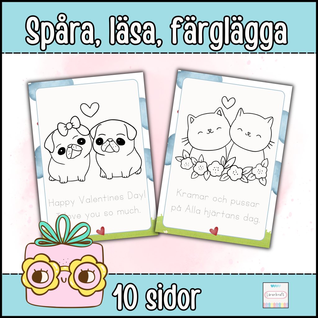Spåra, läsa, färglägga (alla hjärtan)