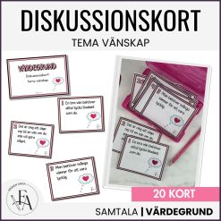 Värdegrundskort / Diskussionskort – tema vänskap