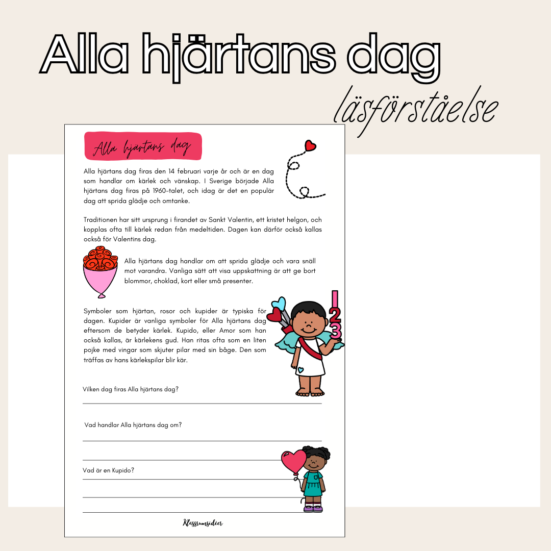 Läsförståelse: alla hjärtans dag