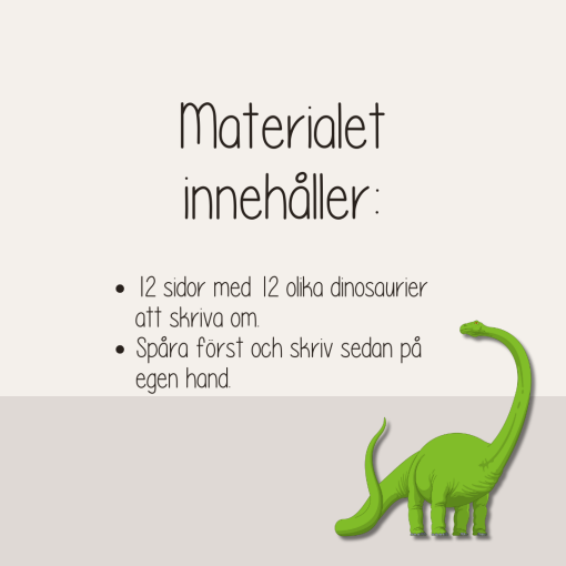 Skrivträning - Dinosaurier
