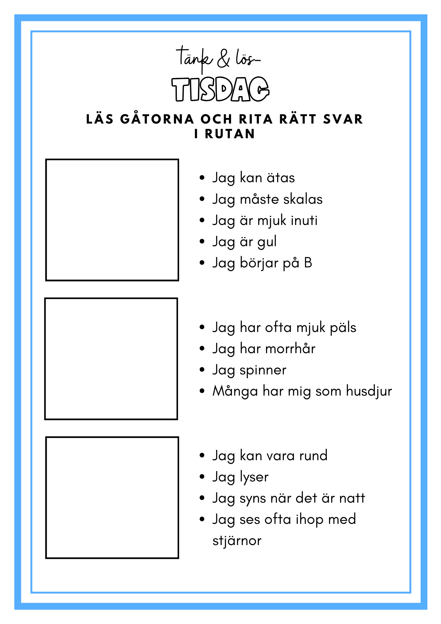 Morgonuppgifter mars -25