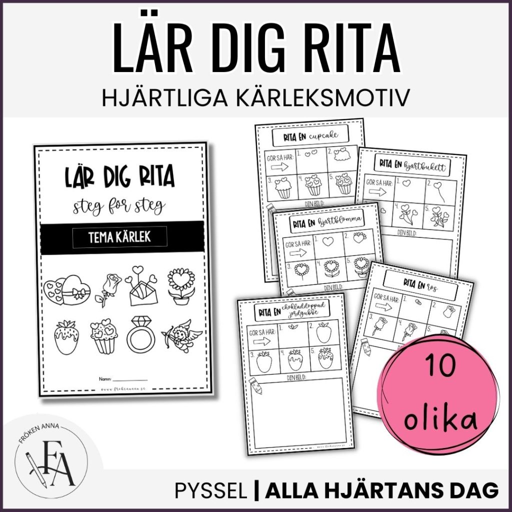 Lär dig rita steg för steg – tema kärlek / alla hjärtans dag