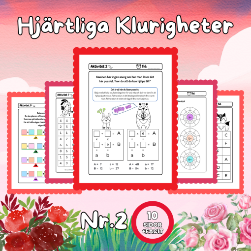 Hjärtliga Klurigheter Nr 2 – Matematiska utmaningar med Alla hjärtans dag-tema!