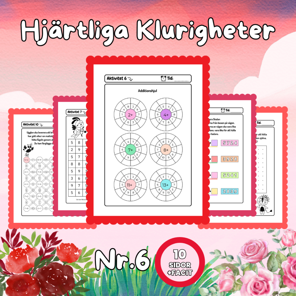 Hjärtliga Klurigheter Nr 6 – Matematiska utmaningar med Alla hjärtans dag-tema!