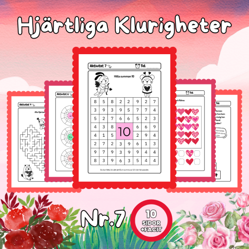 Hjärtliga Klurigheter Nr 7 – Matematiska utmaningar med Alla hjärtans dag-tema!