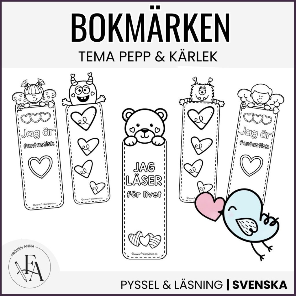 Hjärtliga bokmärken till alla hjärtans dag