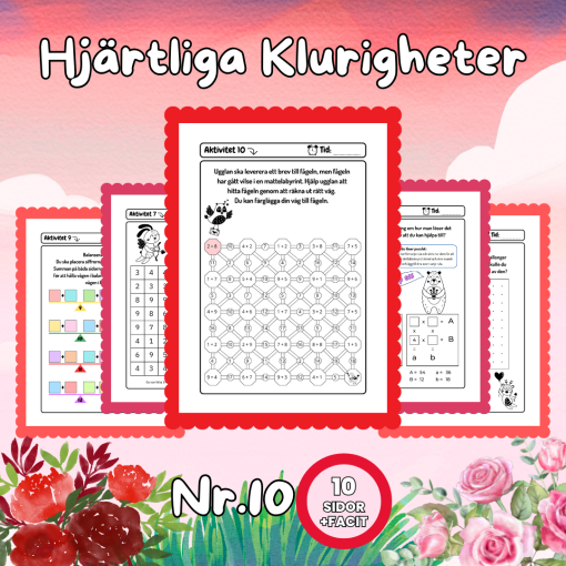 Hjärtliga Klurigheter Nr 10 – Matematiska utmaningar med Alla hjärtans dag-tema!