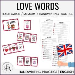 Love words (Ordkunskap, välskrivning, memory)