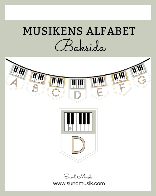 Vimplar med Musikens alfabet