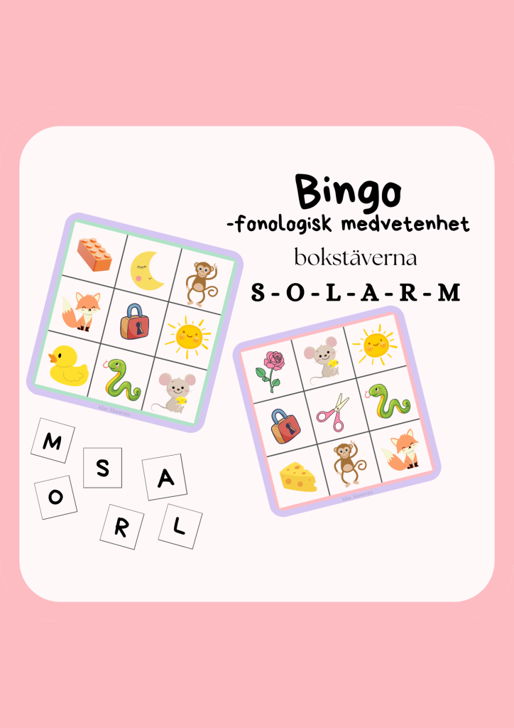 Bingo – fonologisk medvetenhet