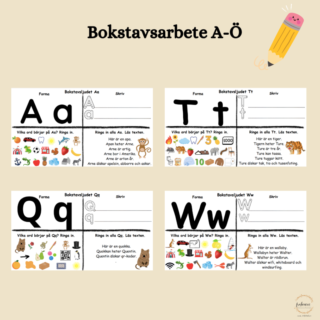 Bokstavsarbete A-Ö