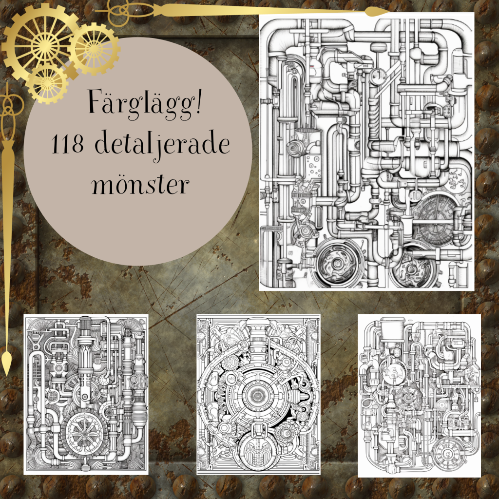 Färglägg mönster – Steampunk