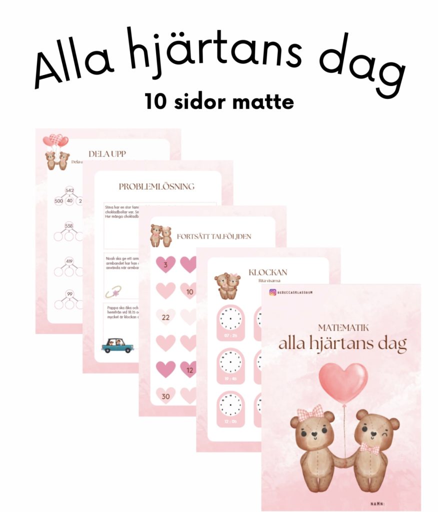 Alla hjärtans dag – Matte 10 sidor