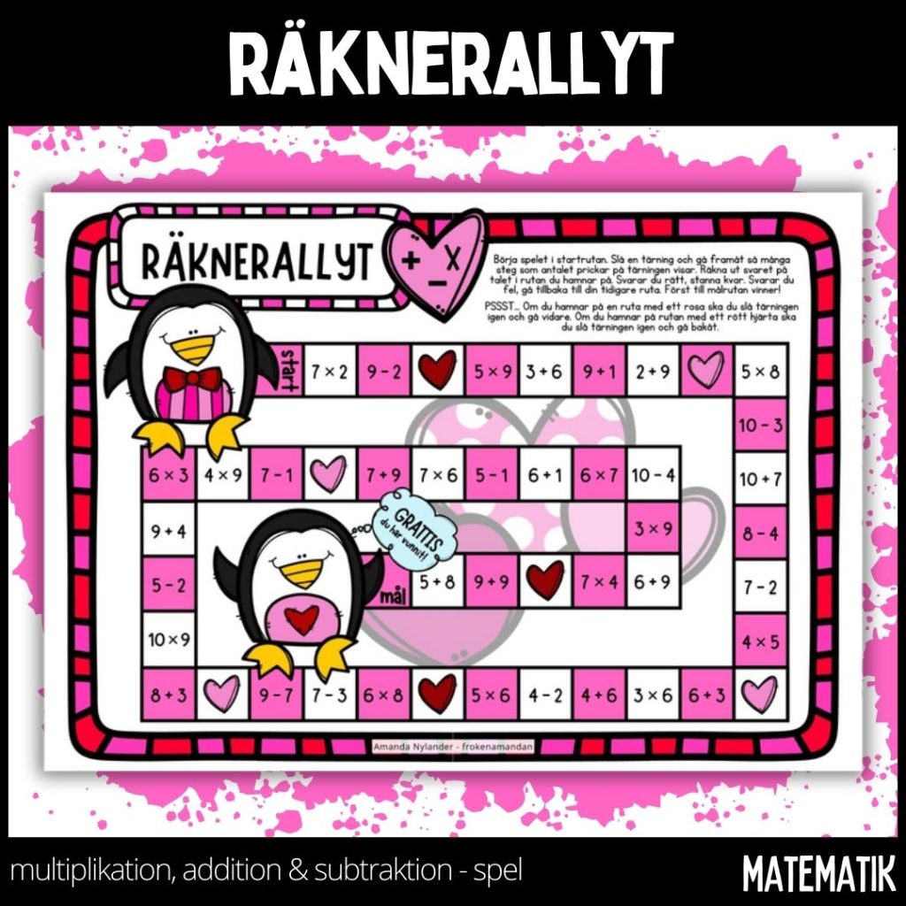 Räknerallyt – multiplikation, subtraktion & addition – 1