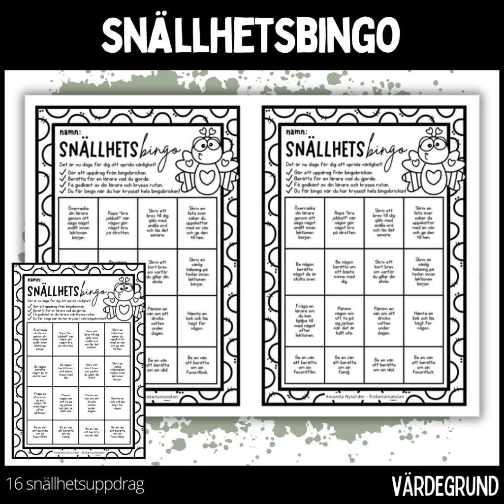 Snällhetsbingo – vänliga veckan – 3