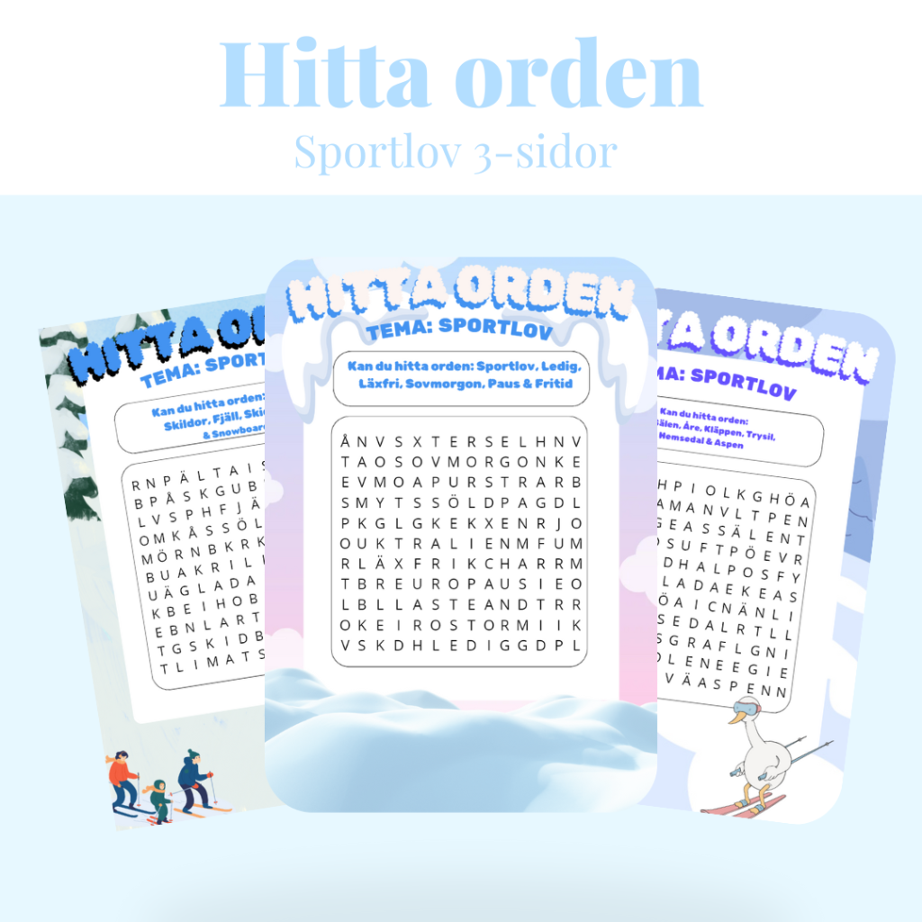 Hitta orden – Sportlov