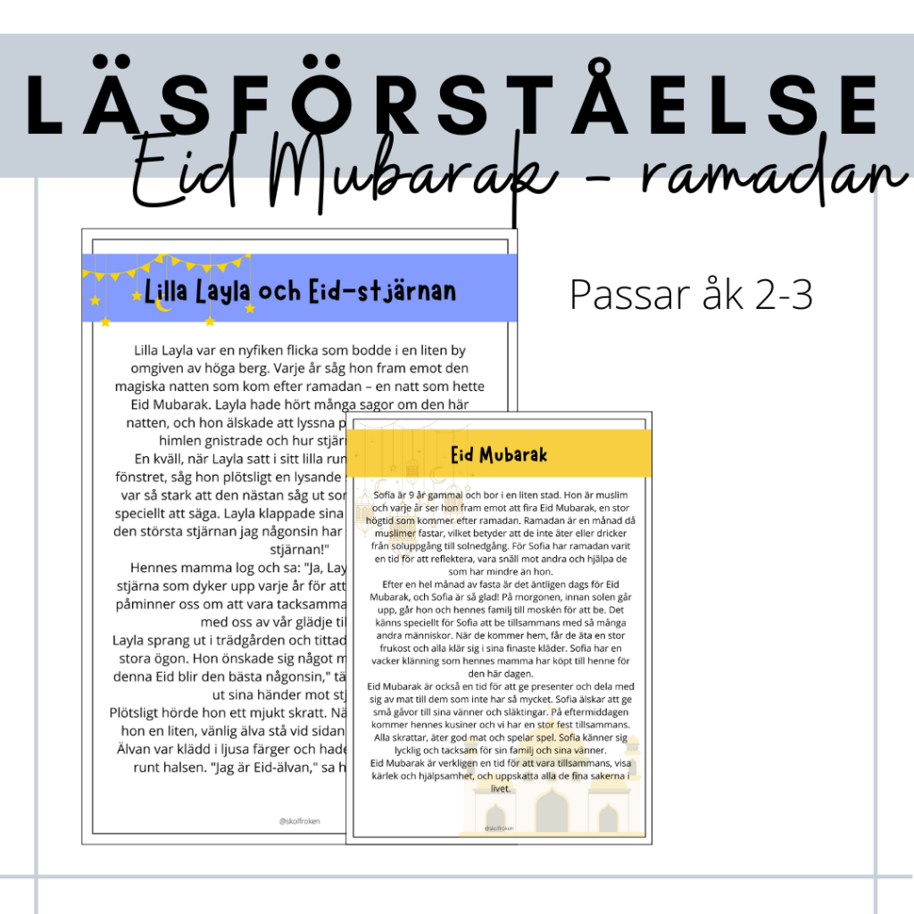 Läsförståelse – Eid Mubarak & ramadan