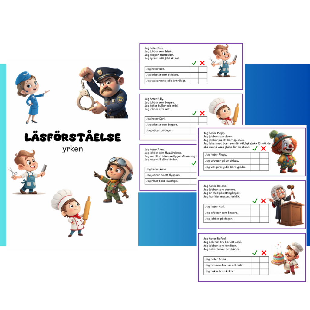 Läsförståelse – yrken – lättare
