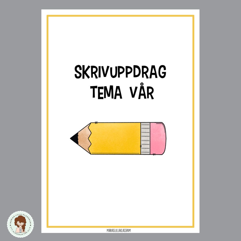 Skrivuppdrag på pennor tema våren