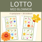 Lotto blommor, 4 spelplaner + 36 bildkort - bild 1
