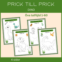 Prick till prick "Dino". Talföljd 1-60, 4 sidor
