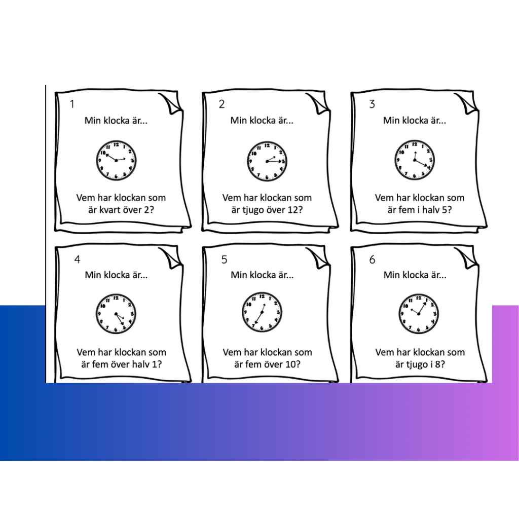 Jag har, vem har – analoga klockan