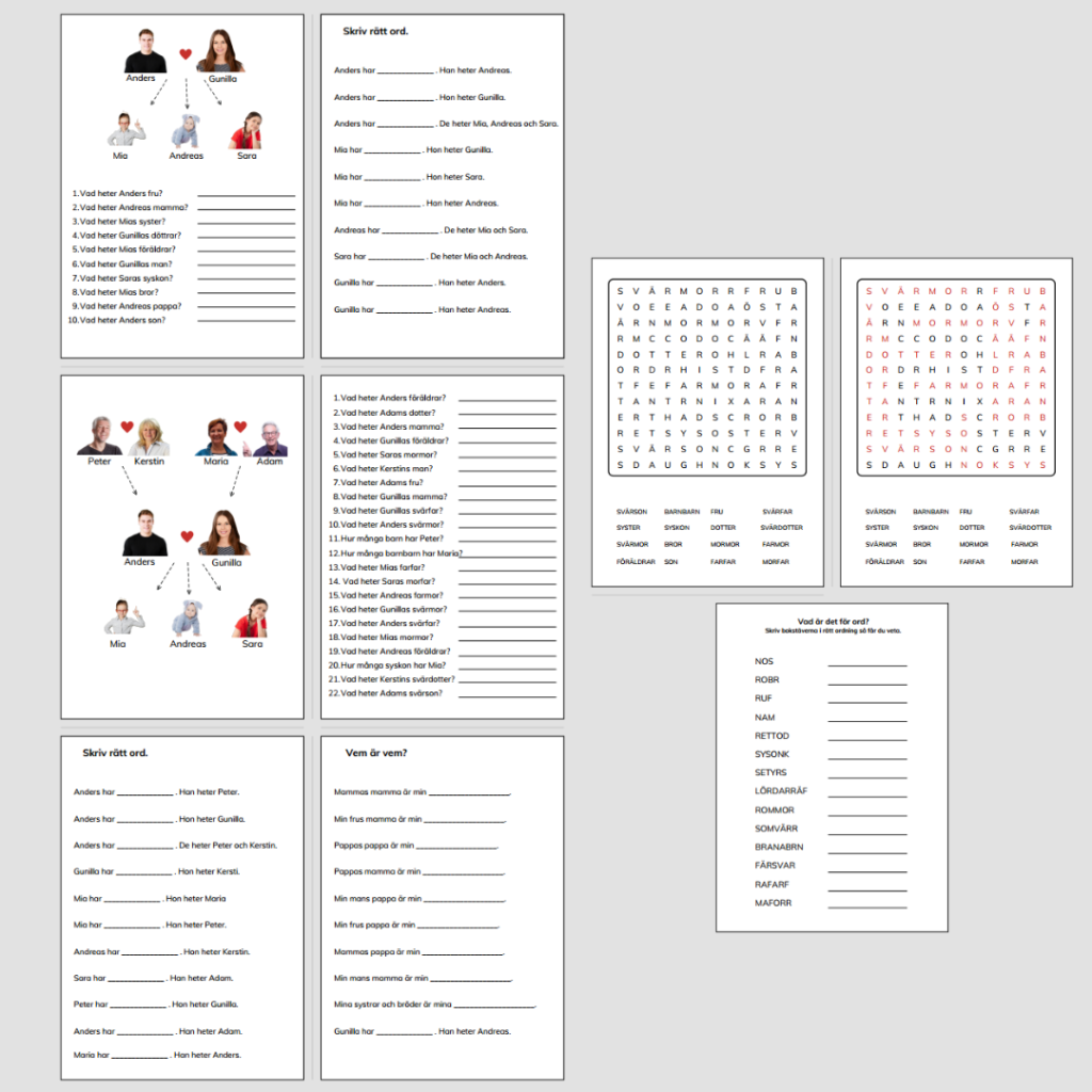 Familj, arbetshäfte