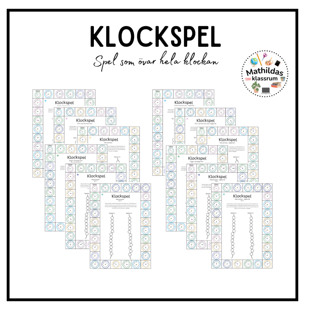 Klockspel – hela klockan (paket med flera spel)