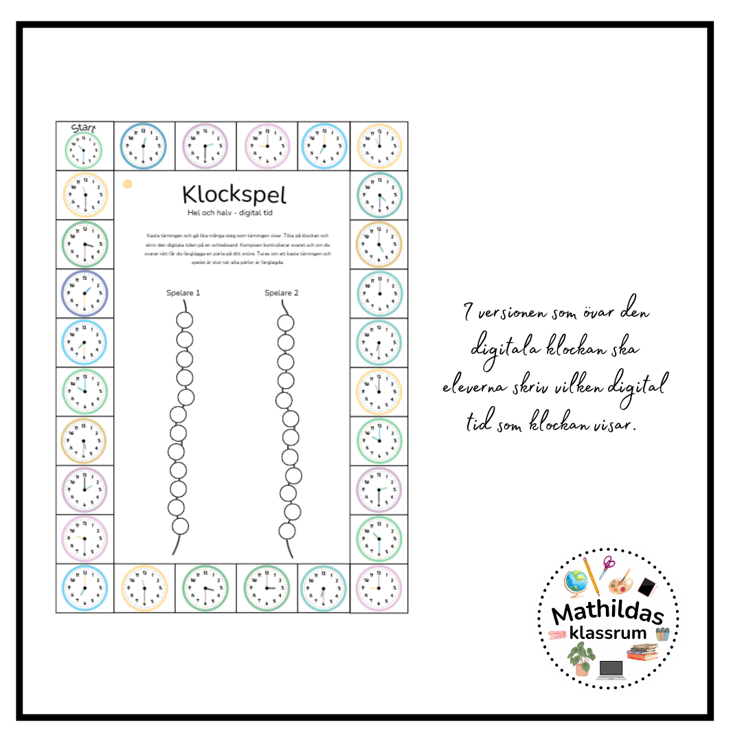 Klockspel - hela klockan (paket med flera spel)