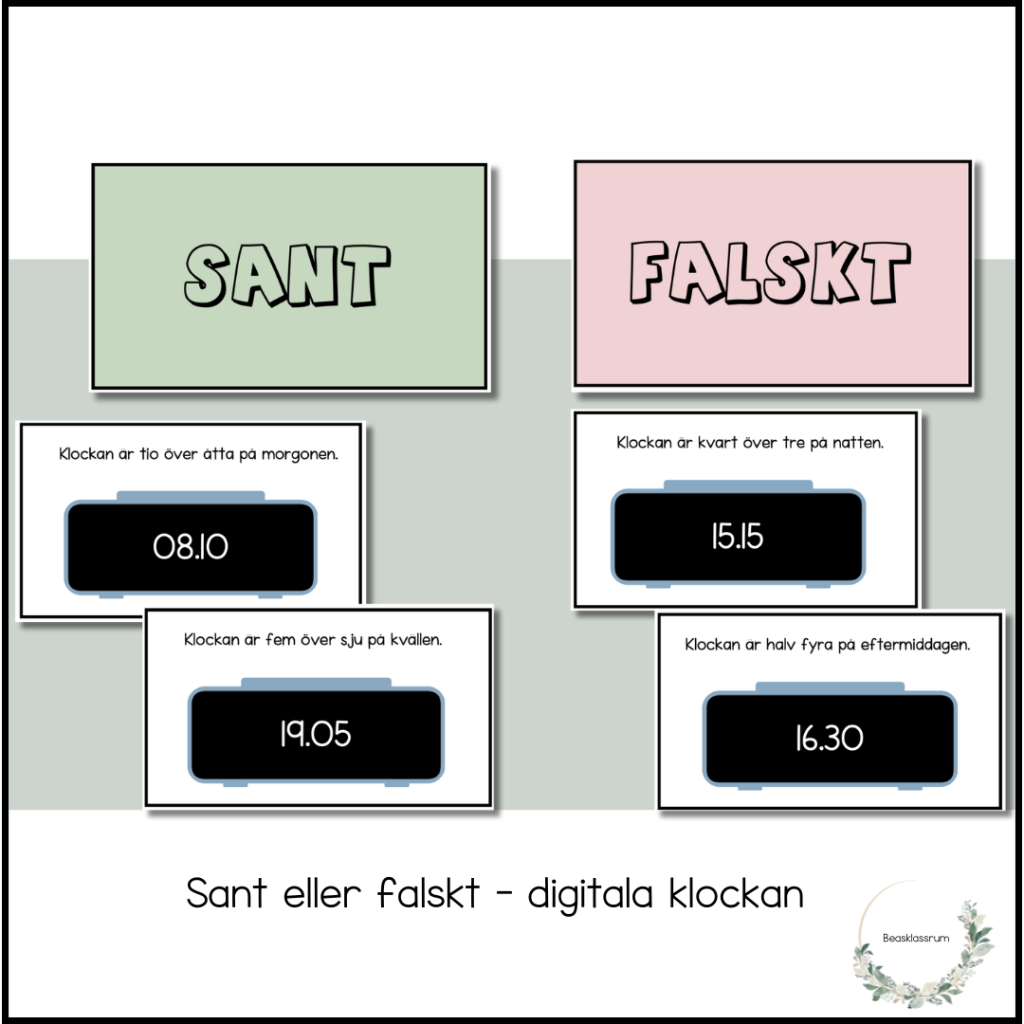 Sant eller falskt – analoga klockan
