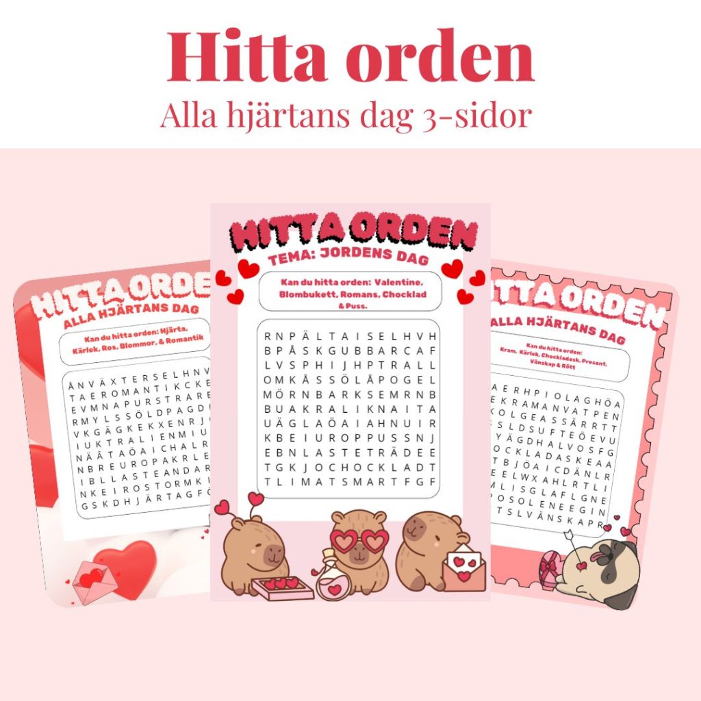 Hitta orden – Alla hjärtans dag