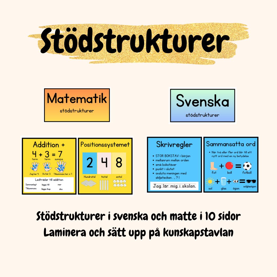 Stödstrukturer i svenska och matte