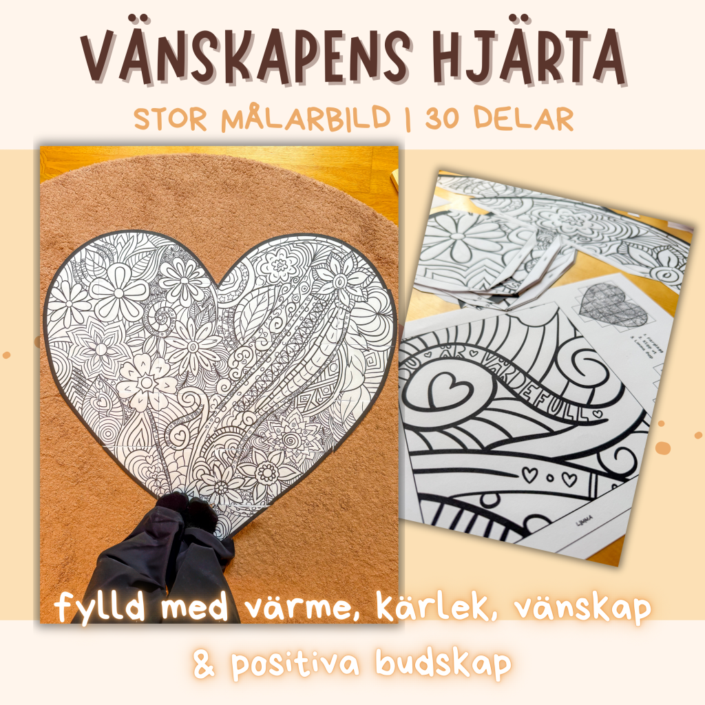 Vänskapens hjärta – Stor målarbild i 30 delar