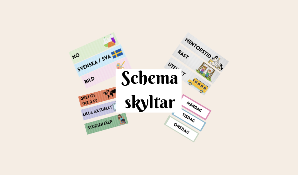 Schema skyltar med bildstöd