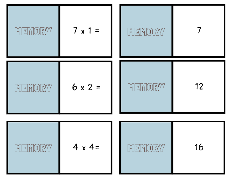 Memory - multiplikation