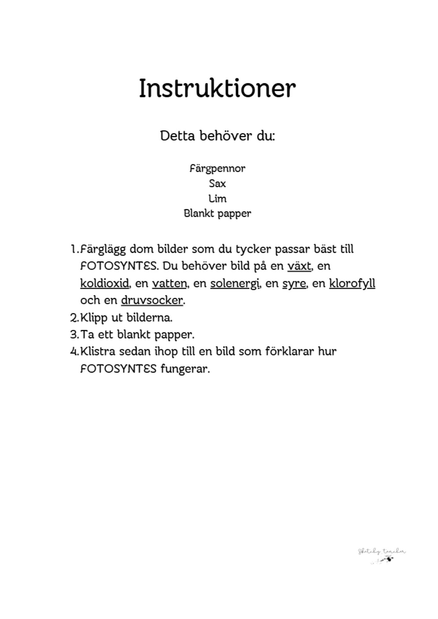 Klipp och klistra fotosyntes