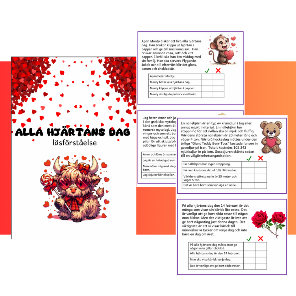 Alla hjärtans dag – läsförståelse