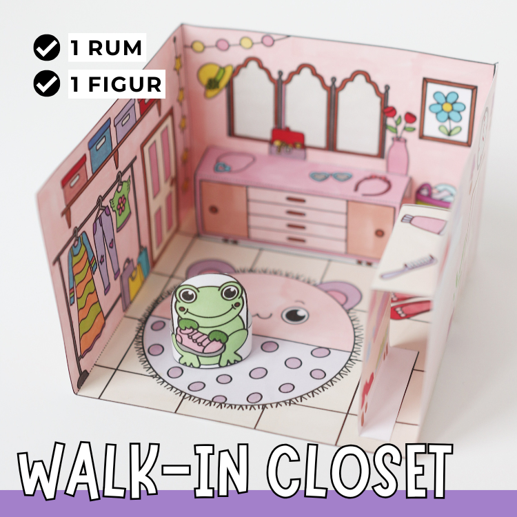 Pyssla dockhus – walk-in closet