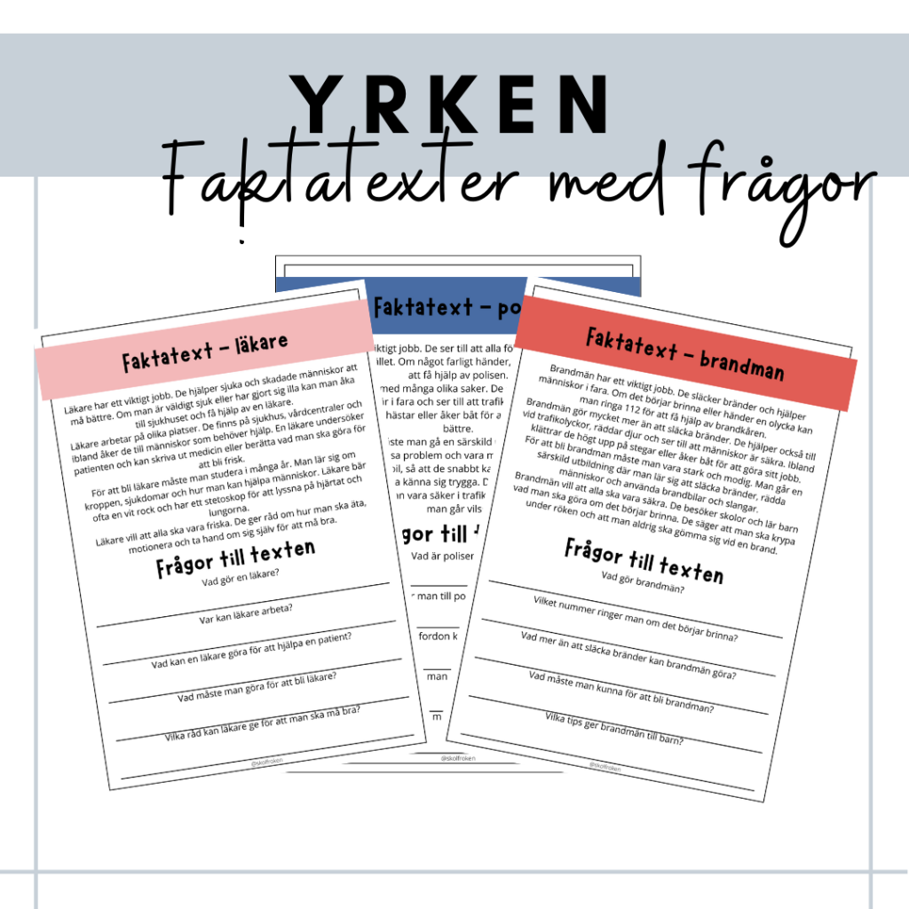 Yrken – faktatexter