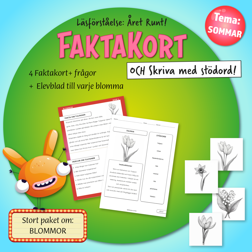Faktakort – Läsa och skriva om Blommor