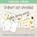 Vår – Engelska vårord – Flashcards och skrivblad - bild 1