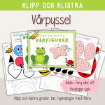 Vår – Färglägg, klipp och klistra vårfigurer – Vårtema - bild 1