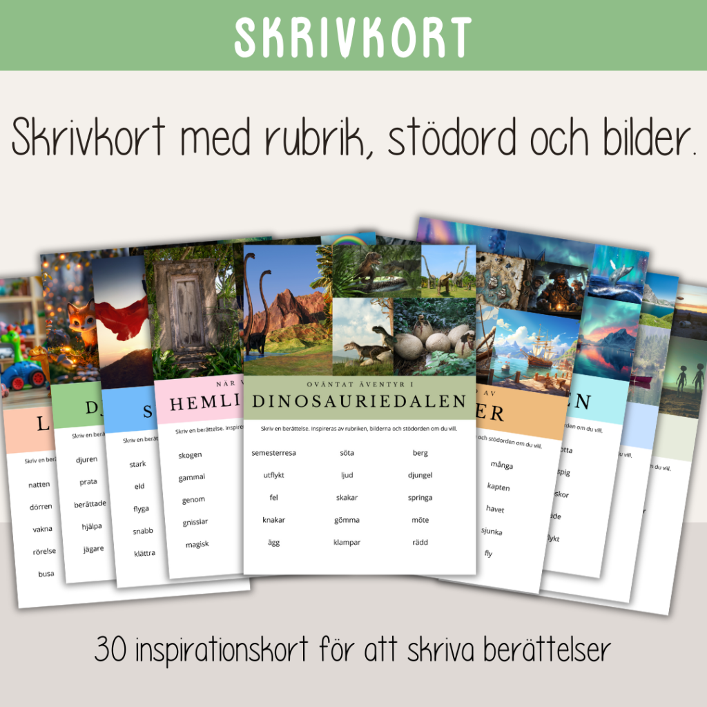 Skrivkort – Inspiration till berättelser – skrivande